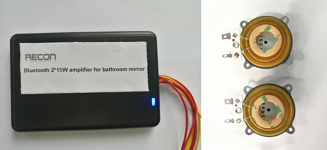 compact bathroom mirror bluetooth amplifier
